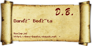 Danó Beáta névjegykártya