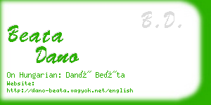 beata dano business card